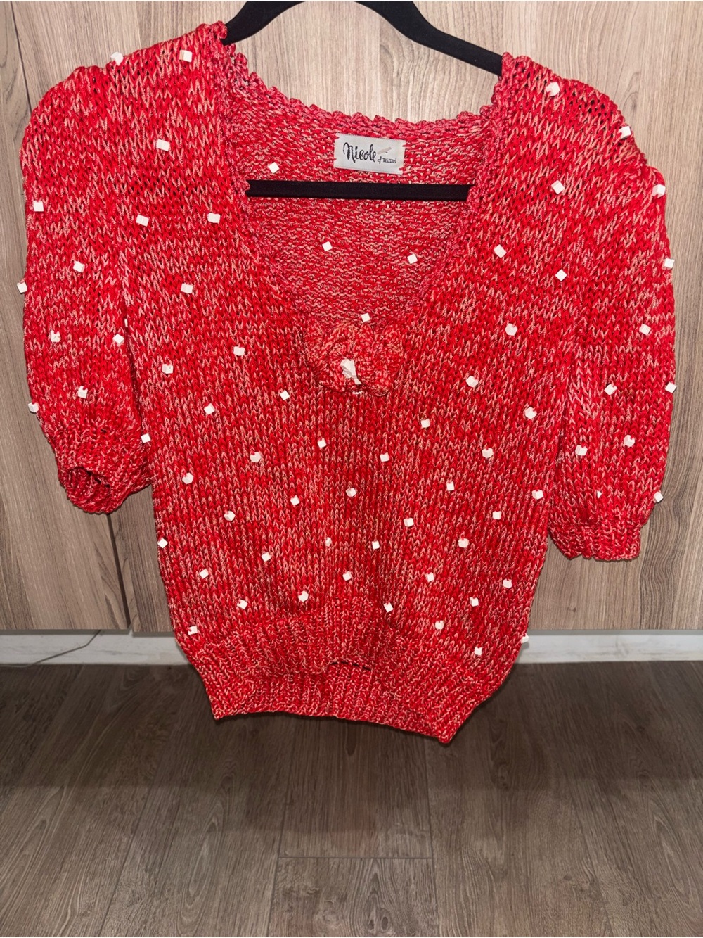 Vintage Nicole of Miami Chunky Embellished Sweater Cottagecore Boho